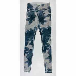 Lululemon Floral Leggings Gray Cream Womens Size 4